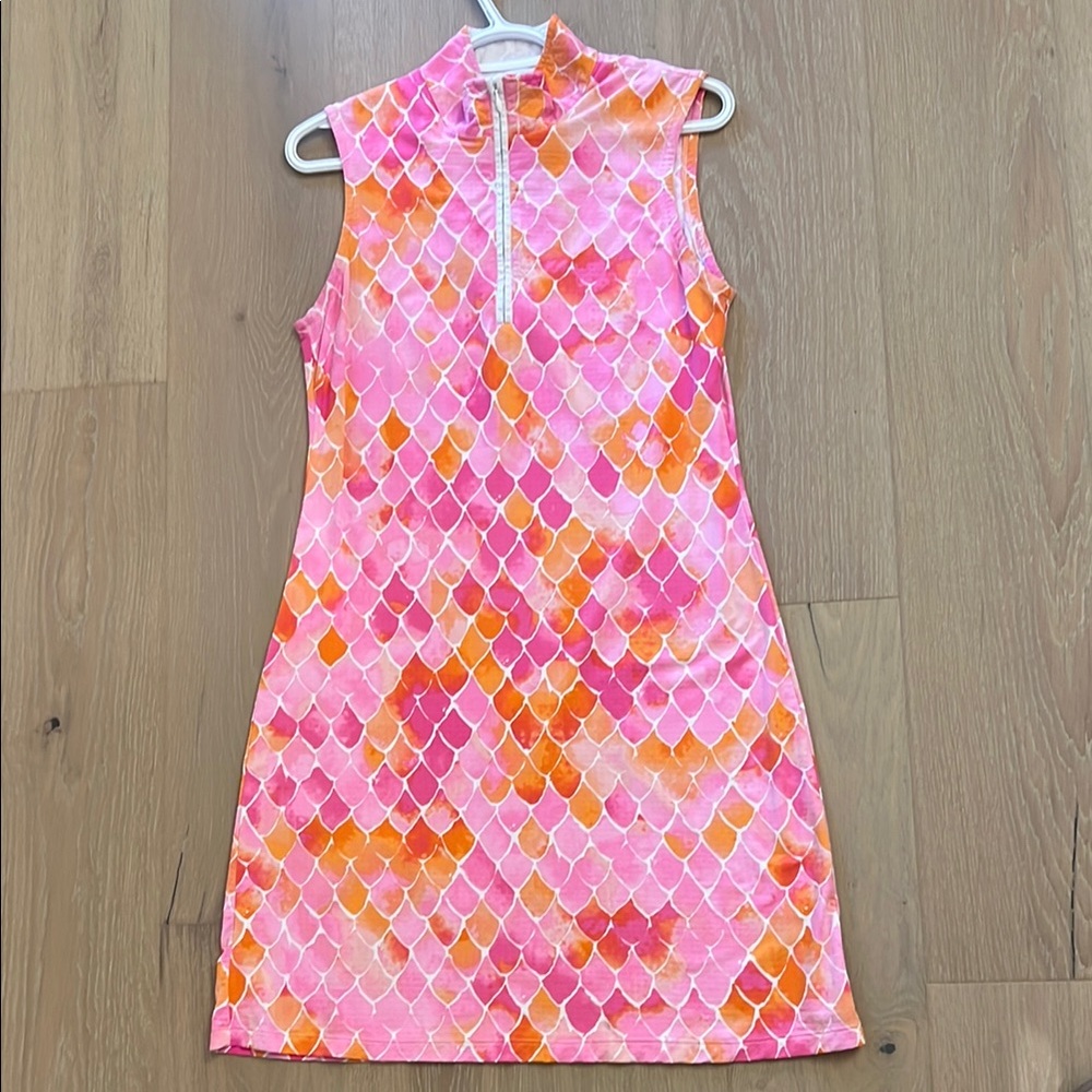 Pink and Orange Sleeveless golf Dress